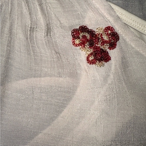 Figueroa & Flower Top Women XL Cream Floral Embroidered Country Boho Feminine - Picture 7 of 10